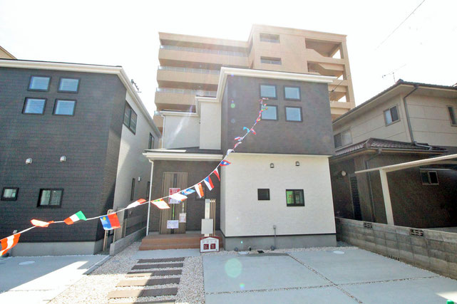 岡山市南区福富中の新築 一戸建て 分譲住宅の外観写真
