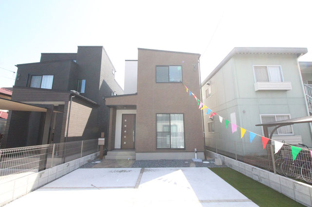岡山市北区田中の新築 一戸建て 分譲住宅の外観写真