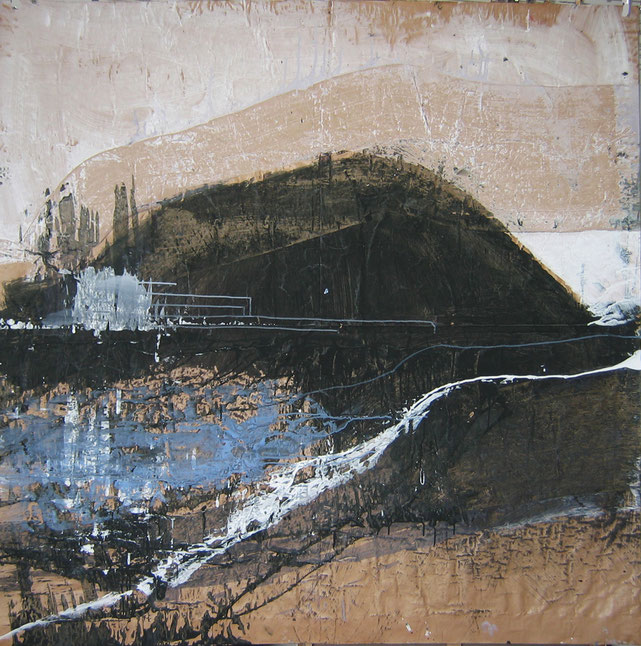 "12-017" - Acrylique sur krafts encollés, 150 x 150 cm, 2012