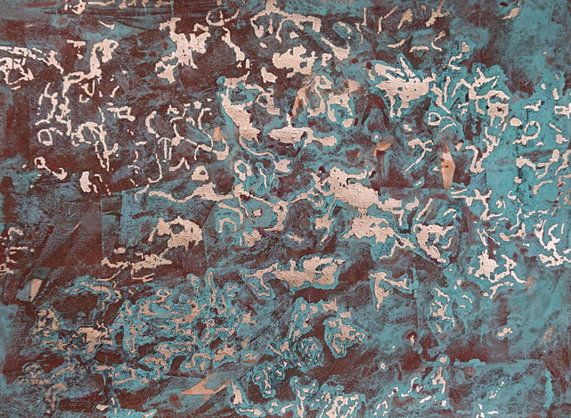 Oración oxidada Técnica mixta sobre papel artesanal 76 × 56 cm