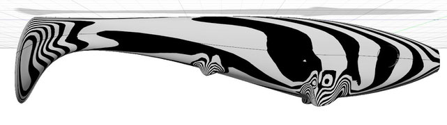 Zebraanalyse am Modell des Koederfisches in Fusion360