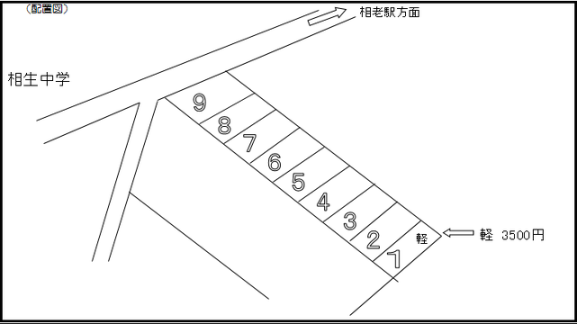 相生中学校前駐車場　配置図