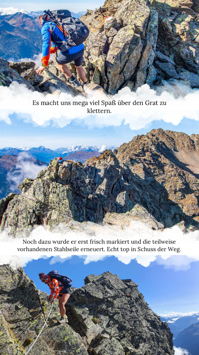 Der Ludwigsburger Grat ist eine schwarze (schwierige) Bergtour im Pitztal, die Kletterstellen im II. Grad beinhaltet und sehr abwechslungsreich ist.