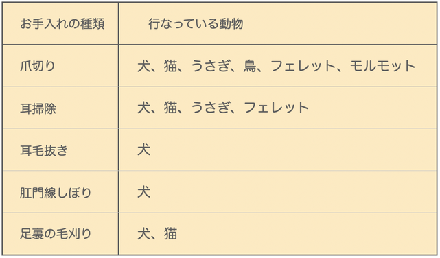 爪切り　耳掃除　犬　猫　うさぎ
