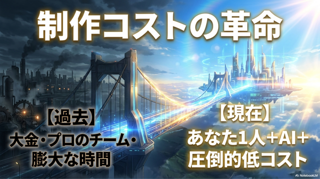 昔ならMV制作は大変でした。    ・撮影 ・照明 ・編集 ・モデル ・ロケ  など、 かなりコストが必要でした。    でも今は、 AIで短時間で作れる時代です。