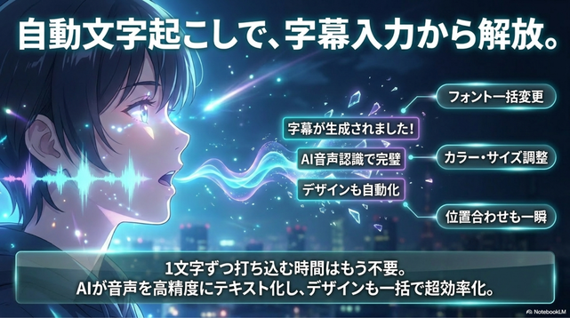 自動字幕生成がかなり楽