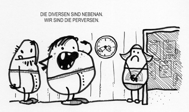 Ein verirrter Kartoffel Cartoon. Das passiert, wenn man im Gemeindezentrum einmal falsch abbiegt.