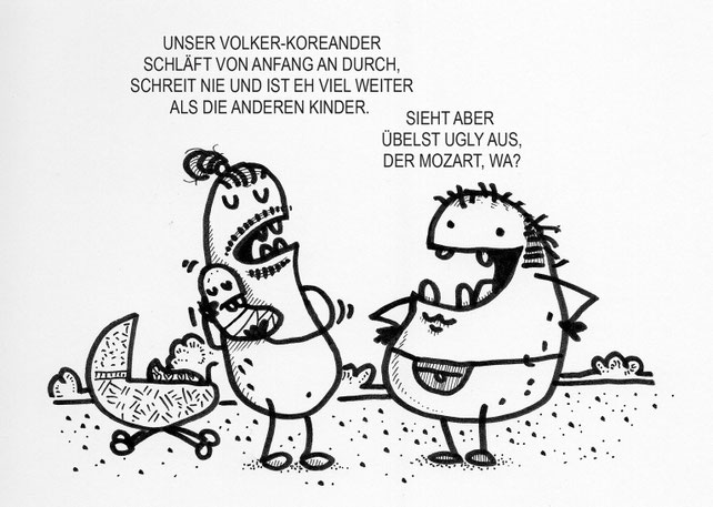 Ein Kartoffel Cartoon. Einfach mal mit der Wahrheit auf eine Lüge antworten.