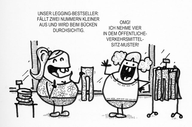 Ein Shopping Kartoffel Cartoon. Manche Modetrends durchschaut man nicht.