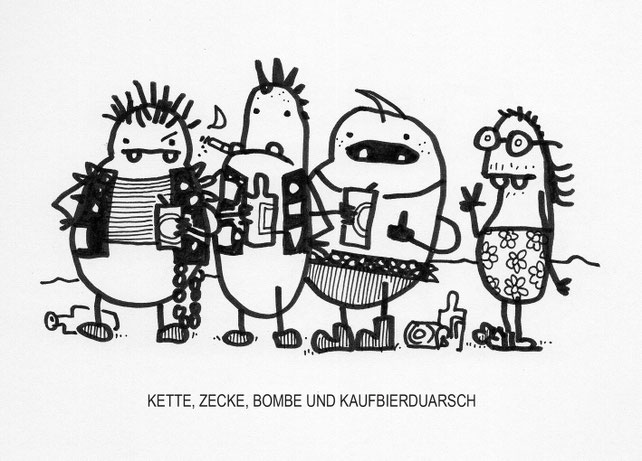 Ein subkultureller Kartoffel Cartoon. So sieht das aus - hol Bier