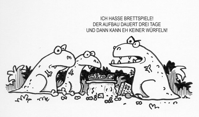 Ein urzeitlicher Cartoon ohne Kartoffeln. In der Kartoffelzeit mal was mit der Familie spielen.