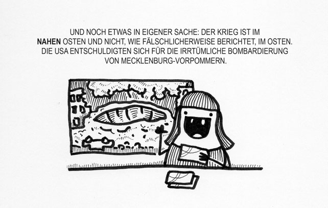 Ein Kartoffel Cartoon. Nichts falsches sagen, sonst Flugzeugträger 