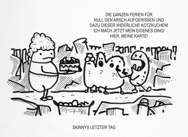 Ein Kartoffel Cartoon aus Rocky Beach. Er hätte das vierte Fragezeichen seon können. Wegen Mathilda!