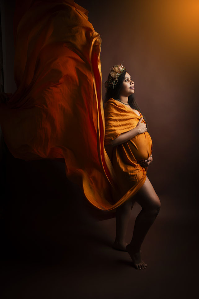 pregnancy shoot in fabric