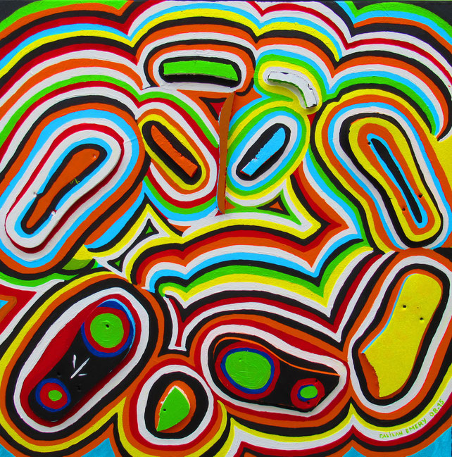 Tableau Abstrait De Grand Format TONGO de Dalilah EMERY (80 x 80 cm)