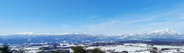 雫石町にある七ツ森のひとつ生森(おおもり)山頂からイーハトーブの景色(2026/2/22撮影)