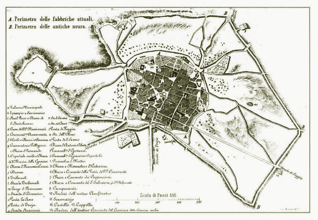 Pianta della città romana di Lucera