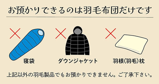 リフォームで預かれない商品の一覧画像