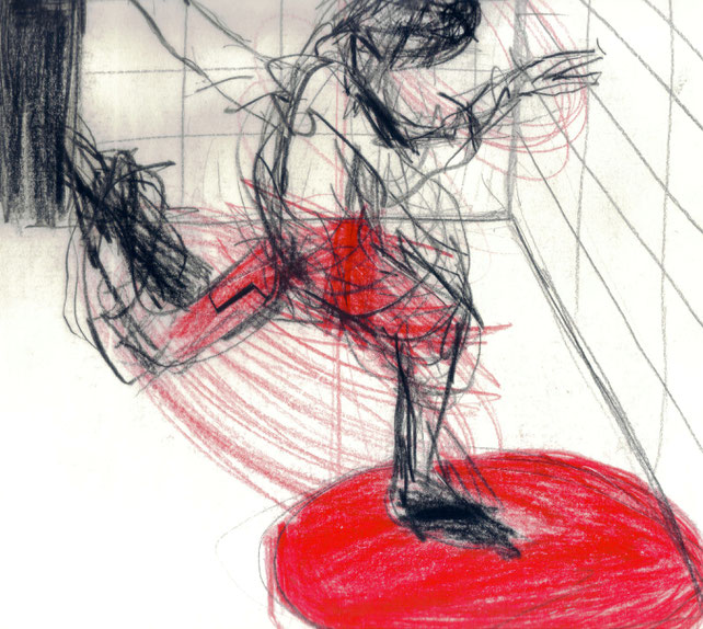 Danseur, 2002, technique mixte sur papier