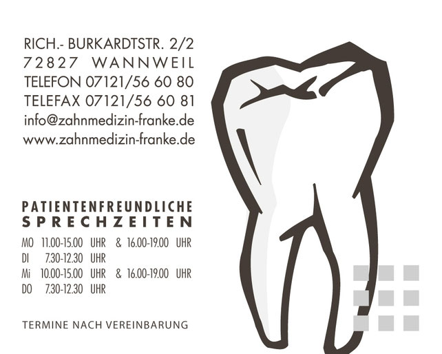 Zahnarzt Dr. Peter Franke, Wannweil, Reutlingen, Tübingen