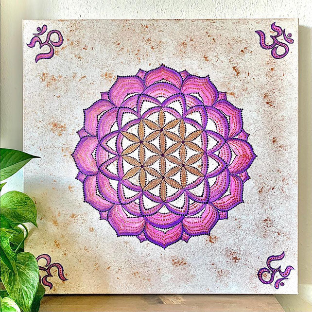 "Blume des Lebens", Bildgröße 50 x 50 cm