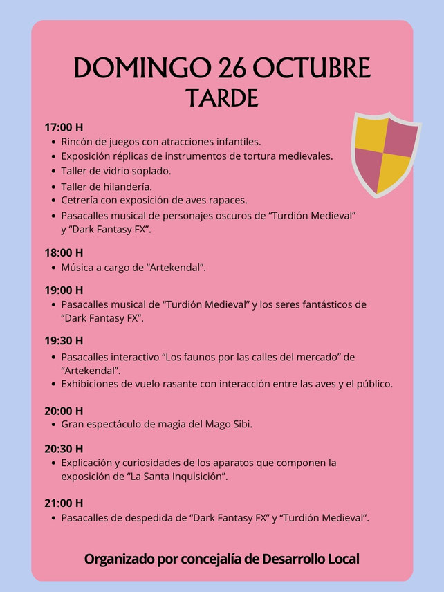 Programa de la Feria Medieval de Velilla de San Antonio