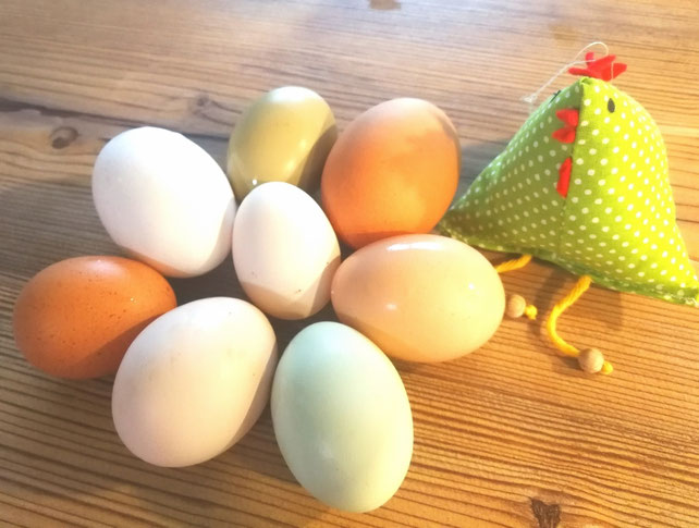Eier von unseren glücklichen Hühnern