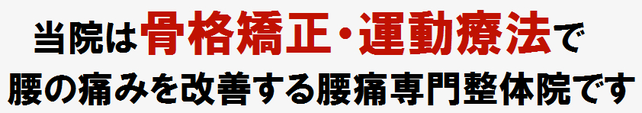 当院は骨格調整・運動療法・神経リリースをもちいて、慢性腰痛・ぎっくり腰を根本から改善します