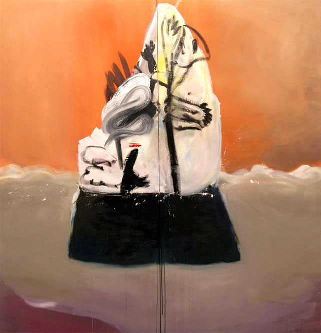 ariel, 2019, oil and acryl on canvas, 155 x 150 cm