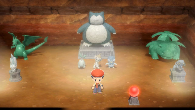 Der Protagonist steht in den Untergrundhöhlen in Pokémon Strahlender Diamant und Leuchtende Perle für Nintendo Switch