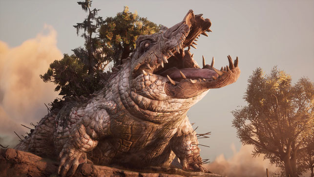 Das riesige Krokodil Two-Toed Tom im Spiel South of Midnight von Compulsion Games und Xbox Game Studios