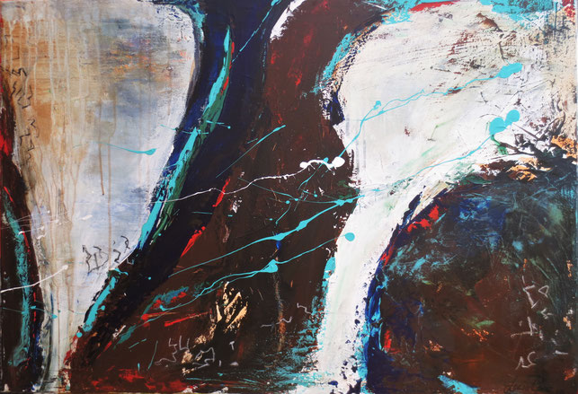 " Alles im Fluss "  Acryl , 70x100 cm , BNr. 322