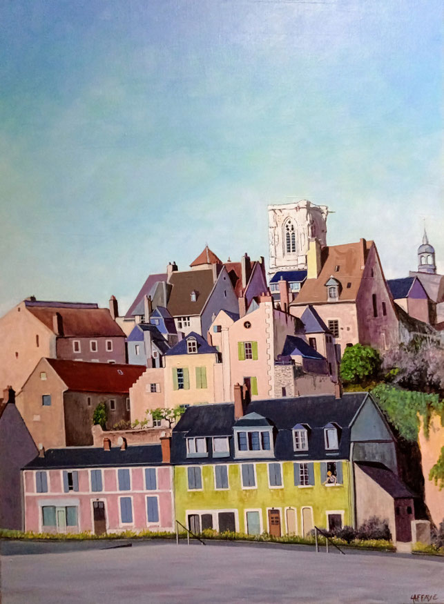 Cité Ligérienne, Nevers. Acrylique sur toile. 80 x 60 cm. Disponible. Cote I-CAC 1350€.