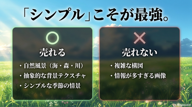 ポイント：シンプルであるほど売れやすい