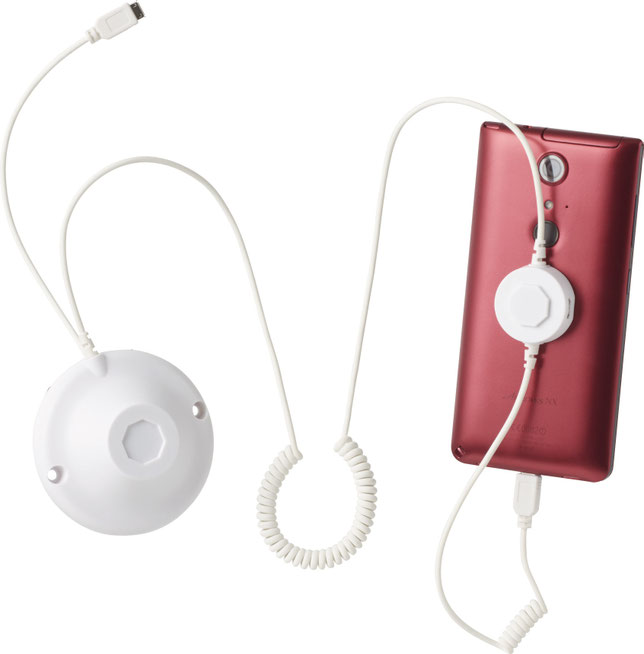 Antitheft security alarm cable Singapore Acrylic display design