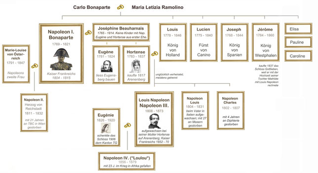 der Stammbaum der napoleonischen Familie