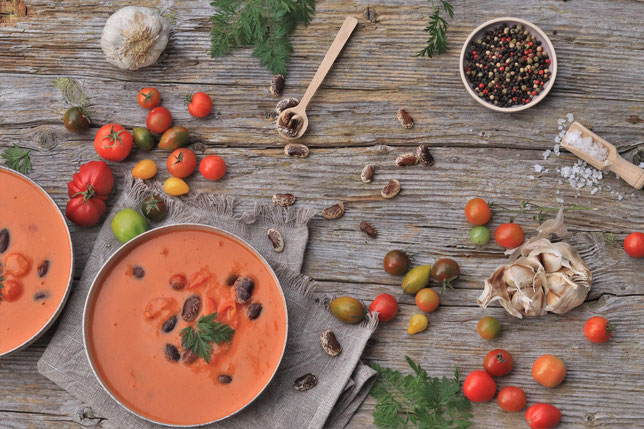 Tomatensuppe mit Bohnen