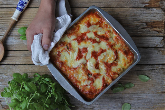 Mozzarella-Auberginen-Zucchini Auflauf