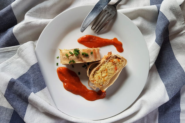 Reisstrudel. Resteverwertung von Reis.