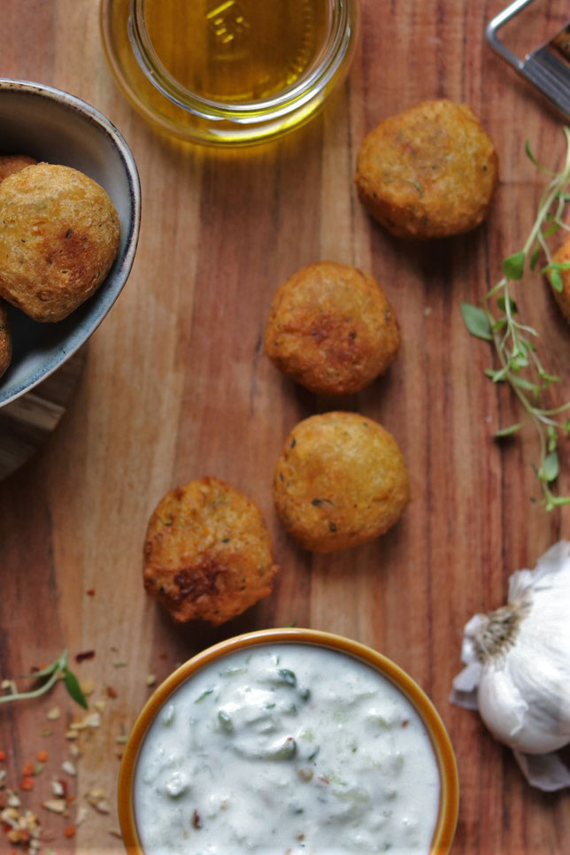 Tzatziki mit Falafel