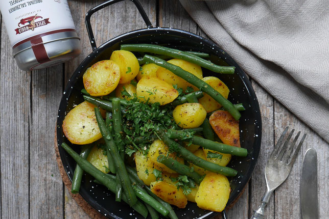 Fisolen-Kartoffelpfanne