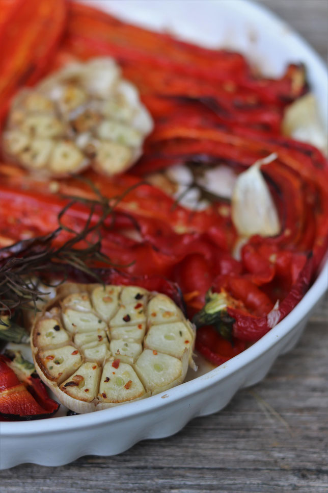 Grillpaprika mit Knoblauch