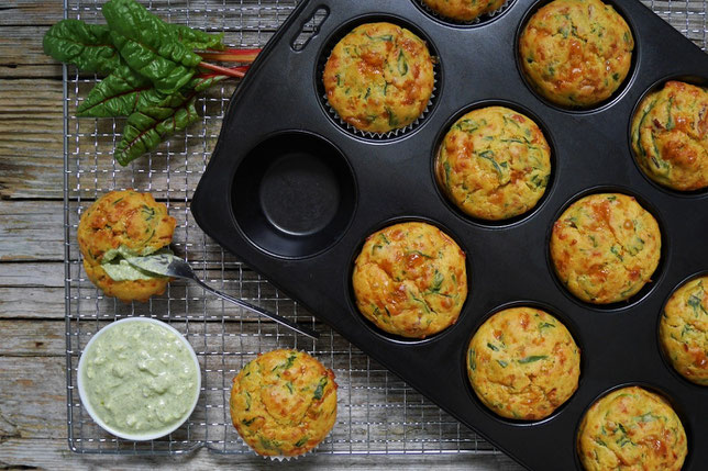 Mangold Muffins, deftige Muffins mit Mangold