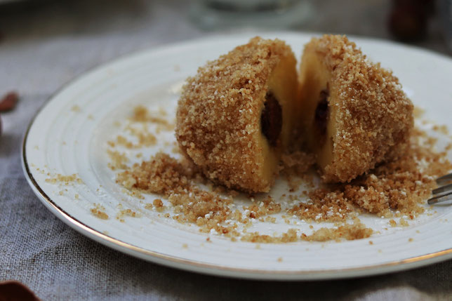 Vanille Topfenknödel mit Schokokern