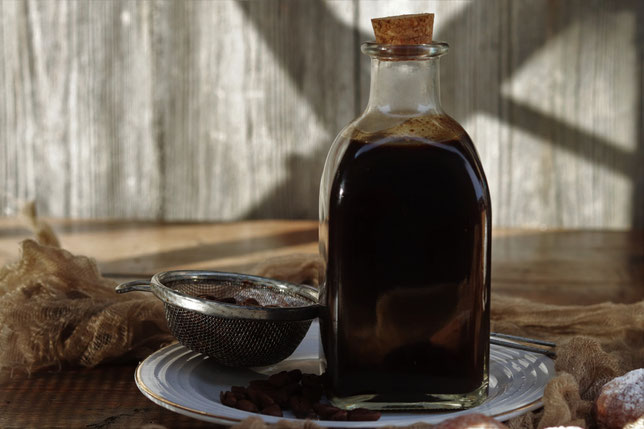 Kaffeesirup in einer Flasche