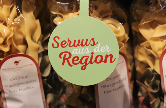Schild Servus aus der Region