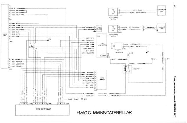 PETERBILT 387 HVAC wiring diagram