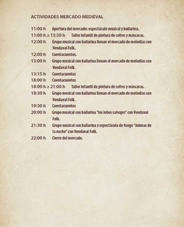 Programa del Mercado Medieval de Almansa La Puerta del Tiempo