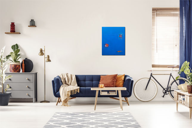blaues Bild für Wohnzimmer