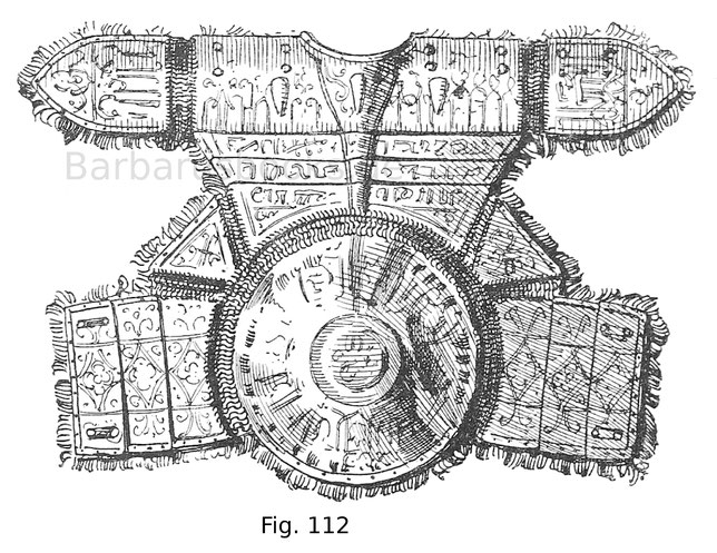 Rückenteil mit Achselstücken des Harnisches Fig. 111; die Eisenteile sind graviert und vergoldet.